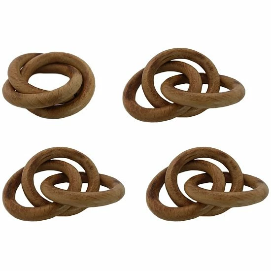 Food Network™ Three-Ring Wood Napkin Ring 4-pk. 3 Food Network™ Three-Ring Wood Napkin Ring 4-pk.