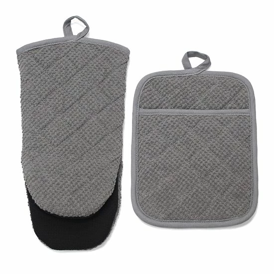 Food Network™ Terry Neoprene Oven Mitt & Pot Holder Set Khaki