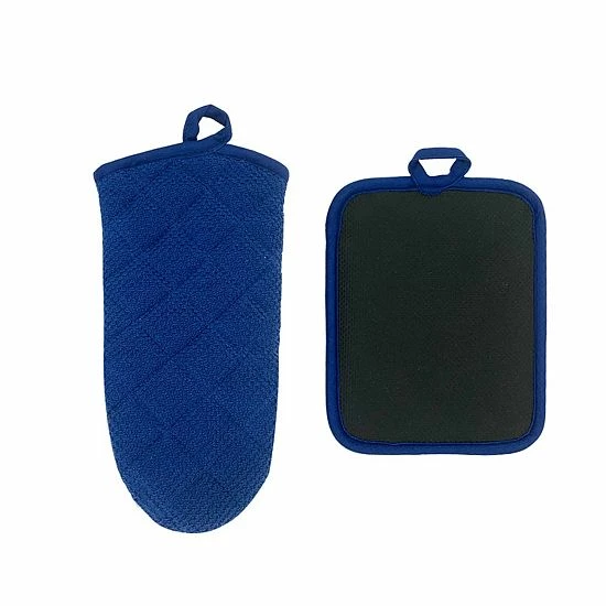 Food Network™ Terry Neoprene Oven Mitt & Pot Holder Set Khaki - Image 2