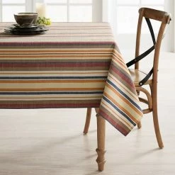 Alternative view of Food Network™ Easy-Care Striped Linen Tablecloth