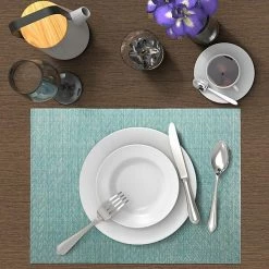 Alternative view of Food Network™ Blue Chevron Vinyl Placemat 4-pk.