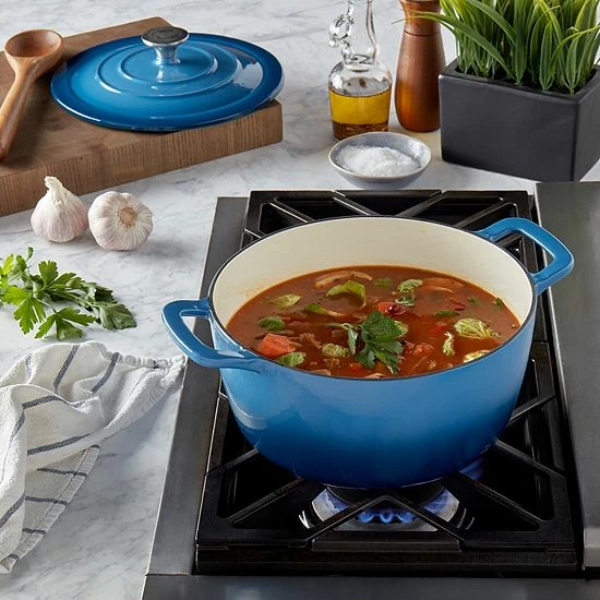 Food Network™ 5-qt. Enameled Cast-Iron Dutch Oven Gray Ombre 7 Food Network™ 5-qt. Enameled Cast-Iron Dutch Oven Gray Ombre - Image 5