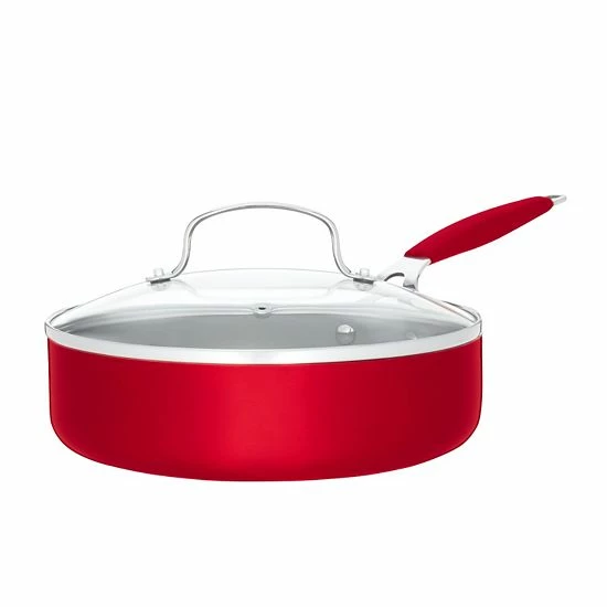 Food Network™ 10-pc. Nonstick Ceramic Cookware Set Red 6 Food Network™ 10-pc. Nonstick Ceramic Cookware Set Red - Image 5