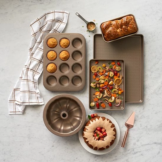 Food Network™ Textured Performance Series 13" X 18" Nonstick Baking Sheet Bronze - Image 2