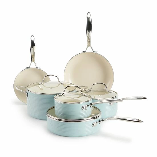 Food Network™ Farmstead 10-pc. Nonstick Ceramic Cookware Set Light Blue - Image 9
