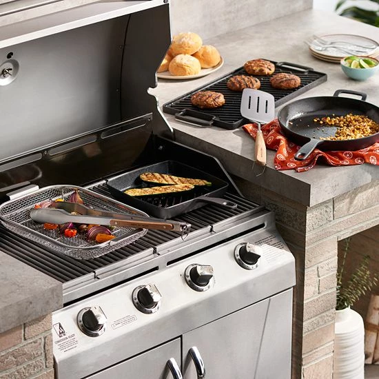 Food Network™ Pre-Seasoned Cast-Iron Reversible Grill - Image 6