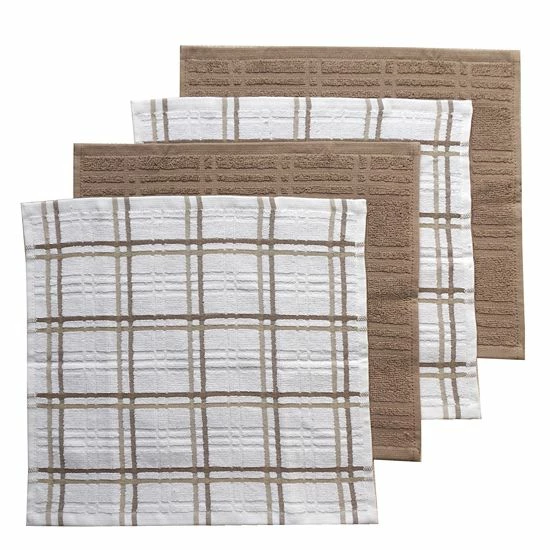 Food Network™ Plaid Dishcloth 4-pk. Aqua