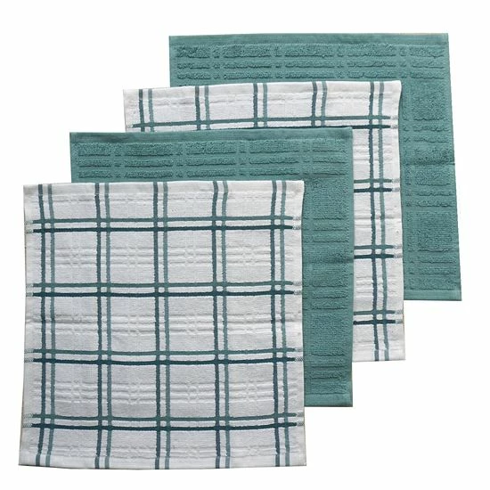 Food Network™ Plaid Dishcloth 4-pk. Aqua - Image 3