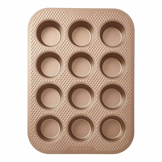 Food Network™ Textured Performance Series 12-Cup Nonstick Muffin Pan Bronze - Image 3