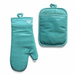 Alternative view of Food Network™ Silicone Oven Mitt & Pot Holder Set Royal Blue