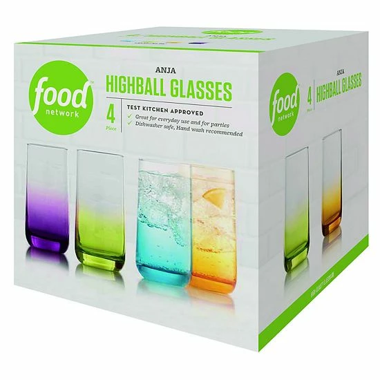 Food Network™ Anja 4-pc. Ombre Highball Glass Set 4 Food Network™ Anja 4-pc. Ombre Highball Glass Set - Image 2