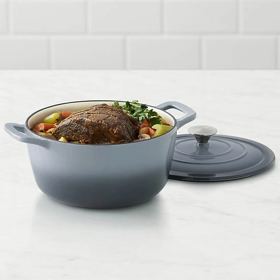 Food Network™ 7-qt. Ombre Enameled Cast-Iron Dutch Oven Red 4 Food Network™ 7-qt. Ombre Enameled Cast-Iron Dutch Oven Red - Image 2